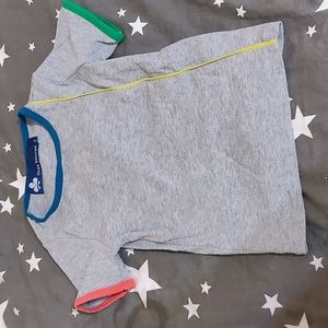 toddler grey ribbed short sleeve t-shirt with pastel stripes. Great condition